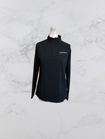 Supremacy Cross Quarter Zip Long Sleeve Top Colour Black Size M