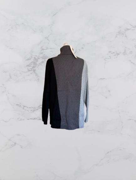 Badgley Mischka colourblock roll neck jumper Colour Black/grey Size M