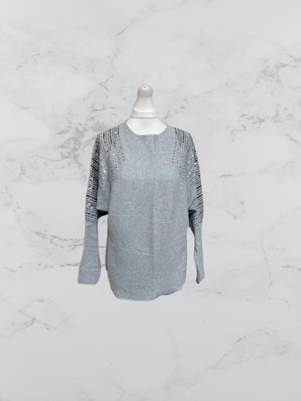 Best Live Sequin Batwing Jumper
Colour Grey One Size 10-16