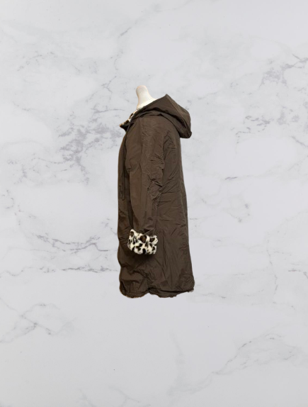 Bilin Reverse-able Faux Fur Hooded Jacket Colour Coffee Size L