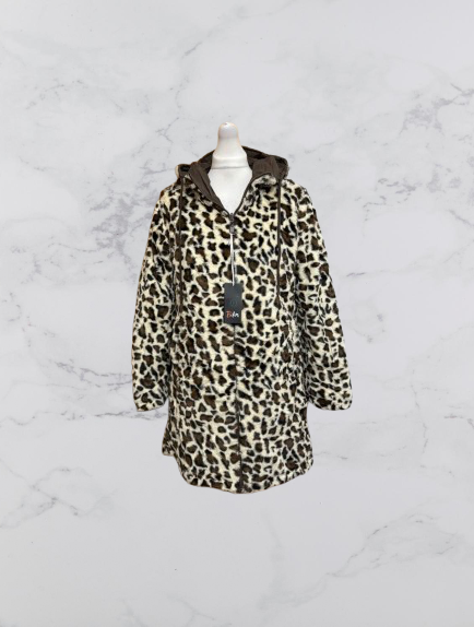 Bilin Reverse-able Faux Fur Hooded Jacket Colour Coffee Size L