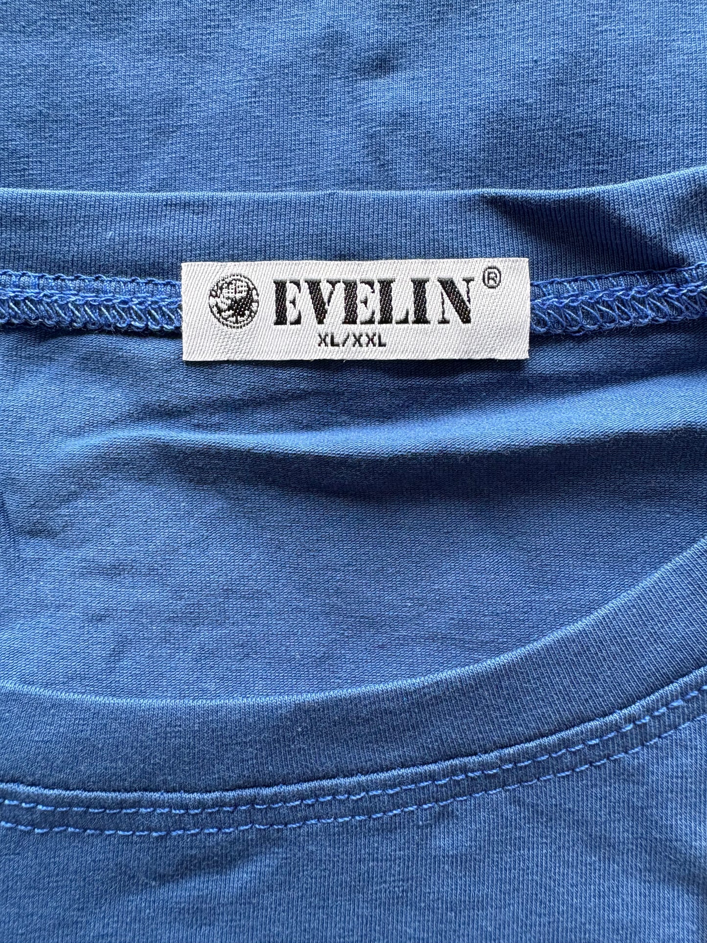Evelin Broderie 'Love' Short Sleeve Top Colour Blue Size XL/XXL