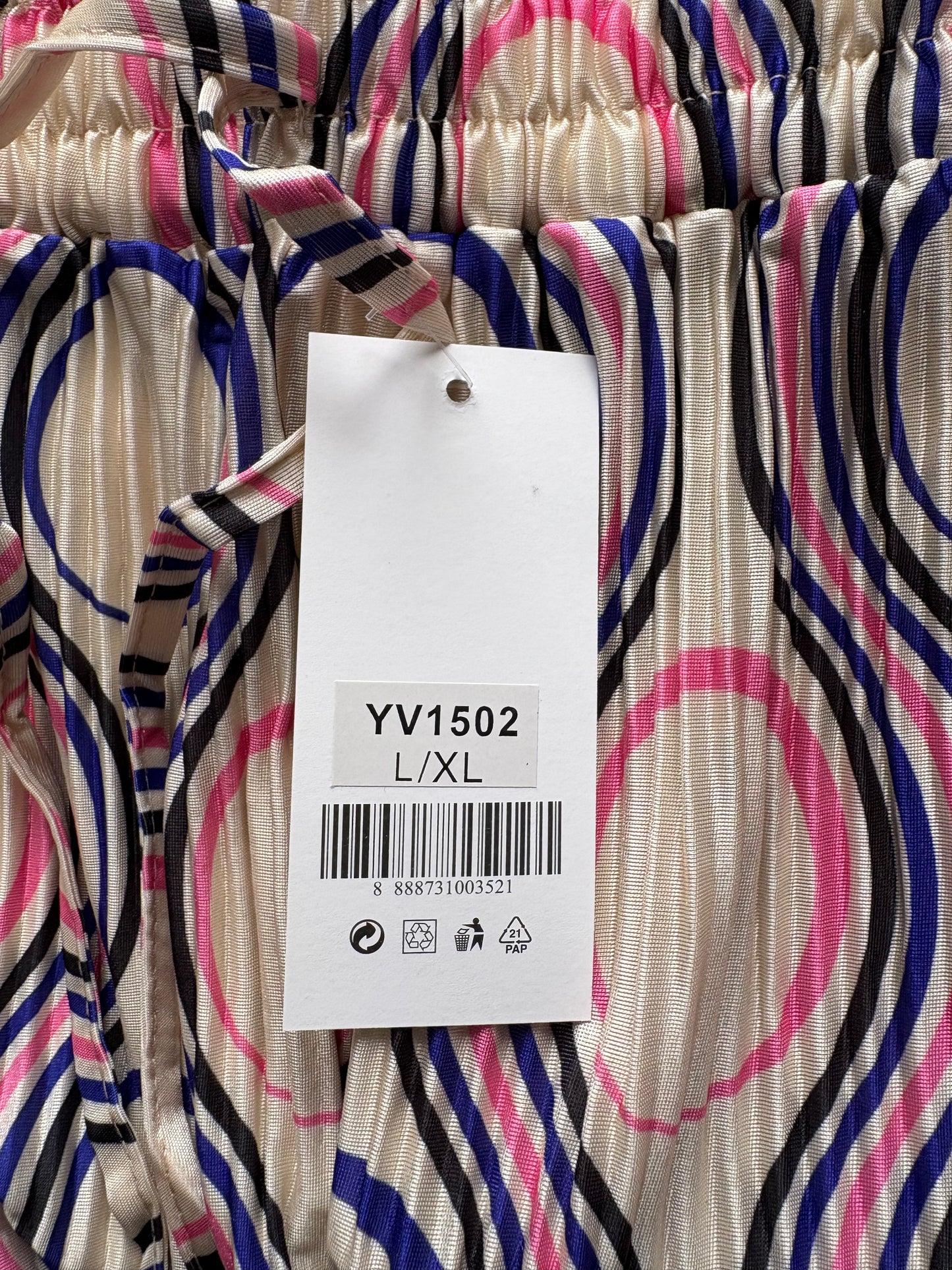 Little Supermodel Crinkle Wide Leg Trousers Colour Beige Multi Size L/XL One Size 10-16