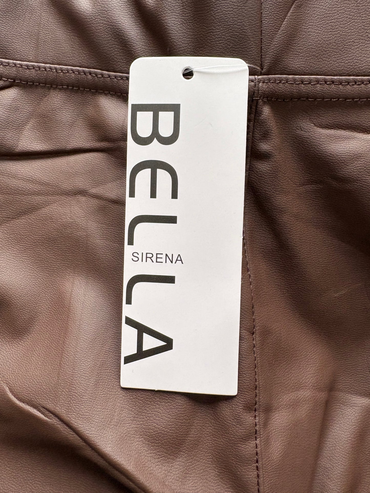 Bella Sirena Faux Leather Fleece Lined Leggings Colour Chocolate Size L/XL One size 10-14