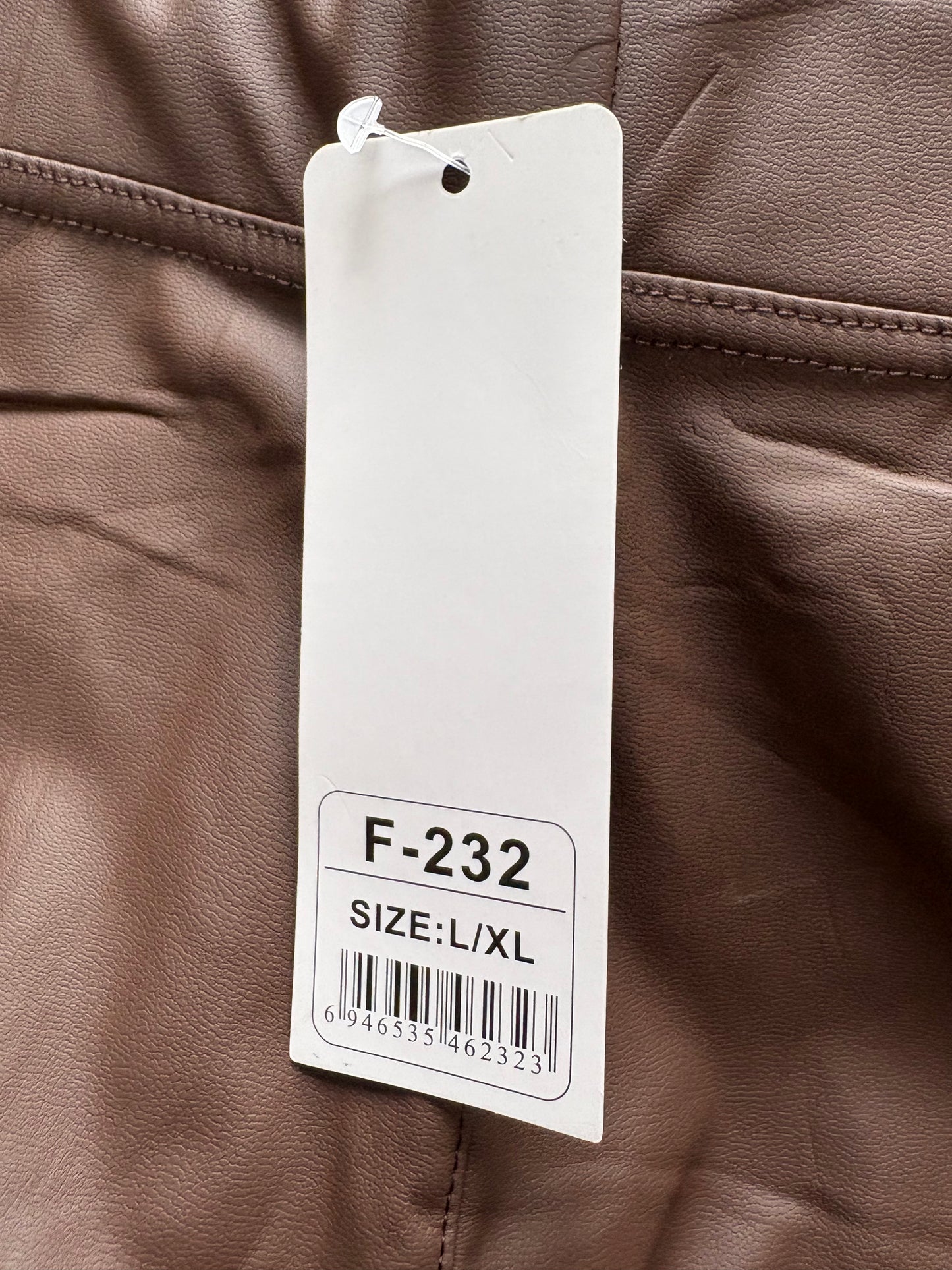 Bella Sirena Faux Leather Fleece Lined Leggings Colour Chocolate Size L/XL One size 10-14