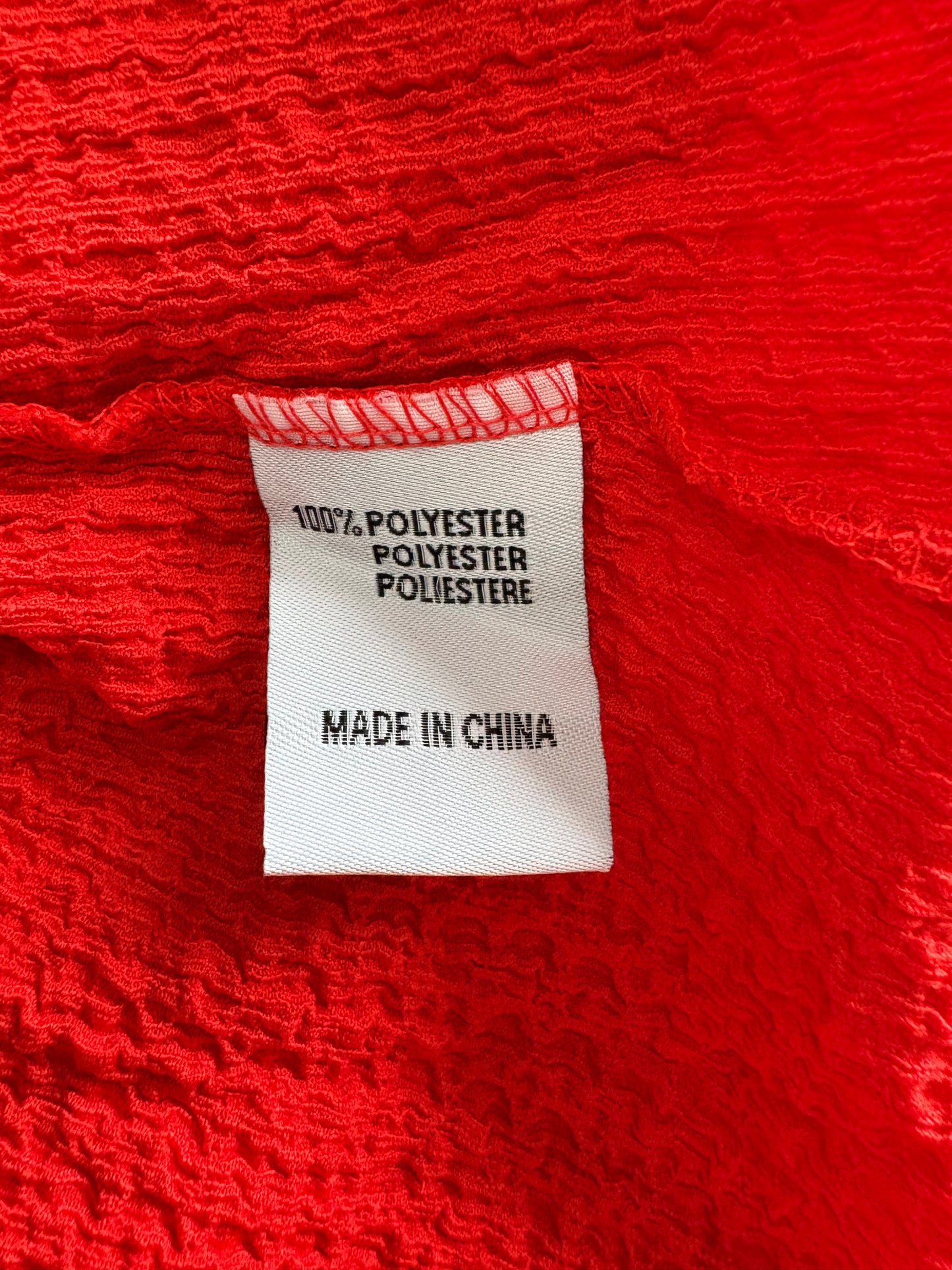 JS Millenium Tie At Back Waffle Top Colour Red Size L