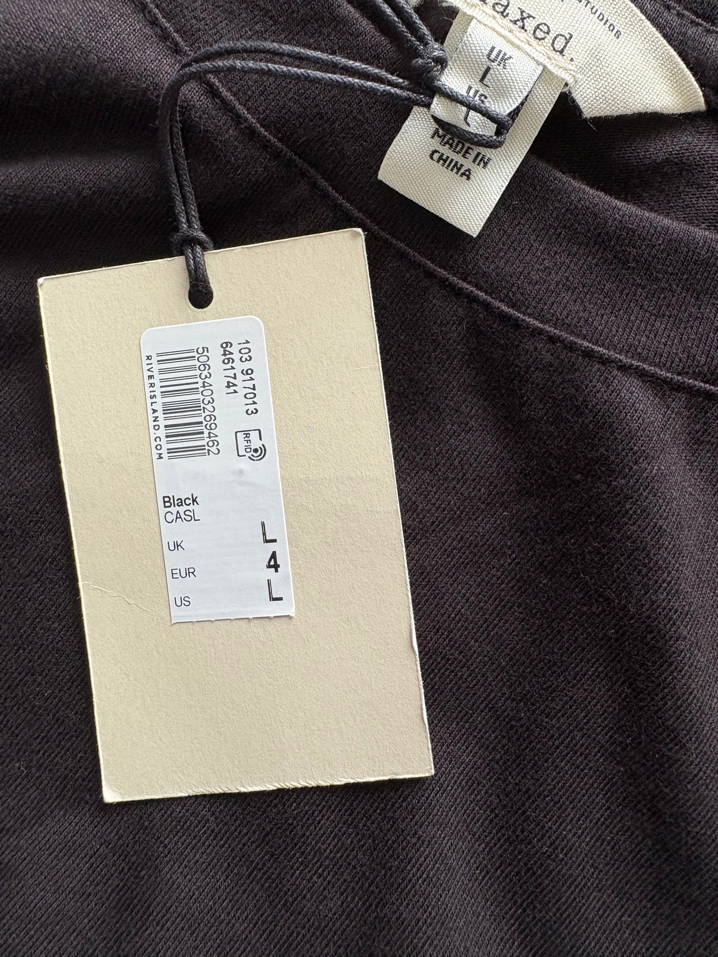 River Island Sequin Flutter Sleeve Short Sleeve Top Colour Black Size L