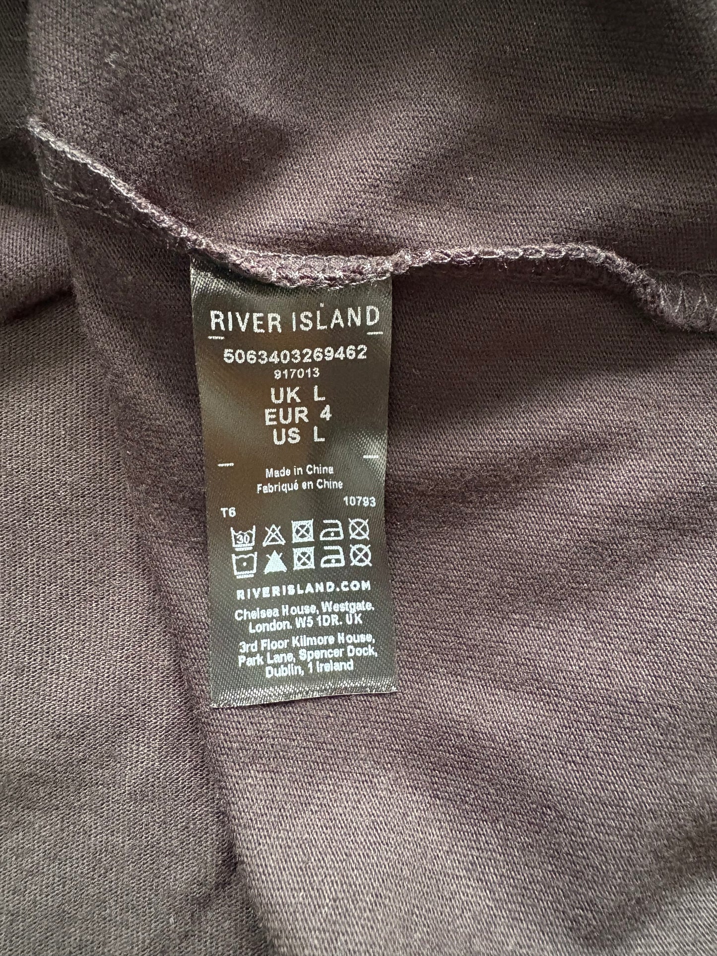 River Island Sequin Flutter Sleeve Short Sleeve Top Colour Black Size L