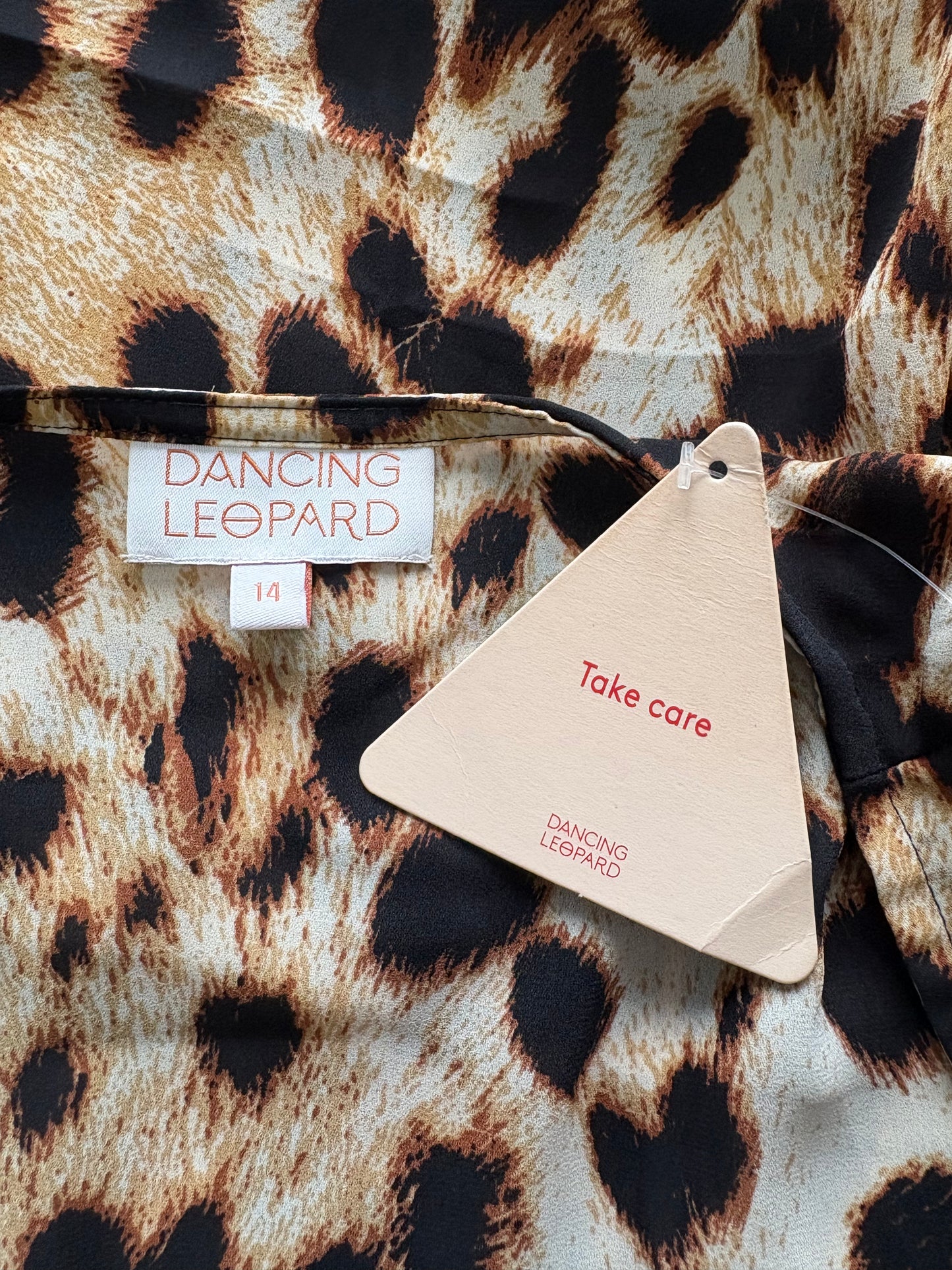 Dancing Leopard Leopard Print Mini Dress Colour Brown/Black Size 14