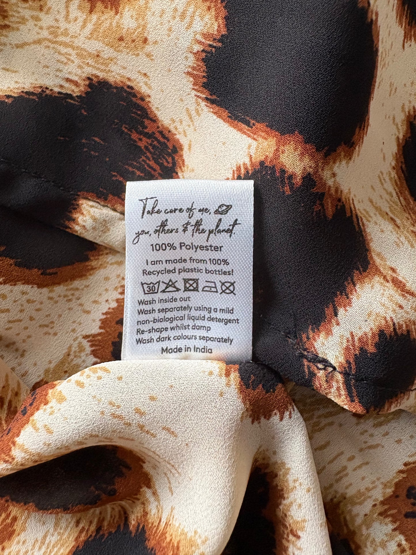 Dancing Leopard Leopard Print Mini Dress Colour Brown/Black Size 14