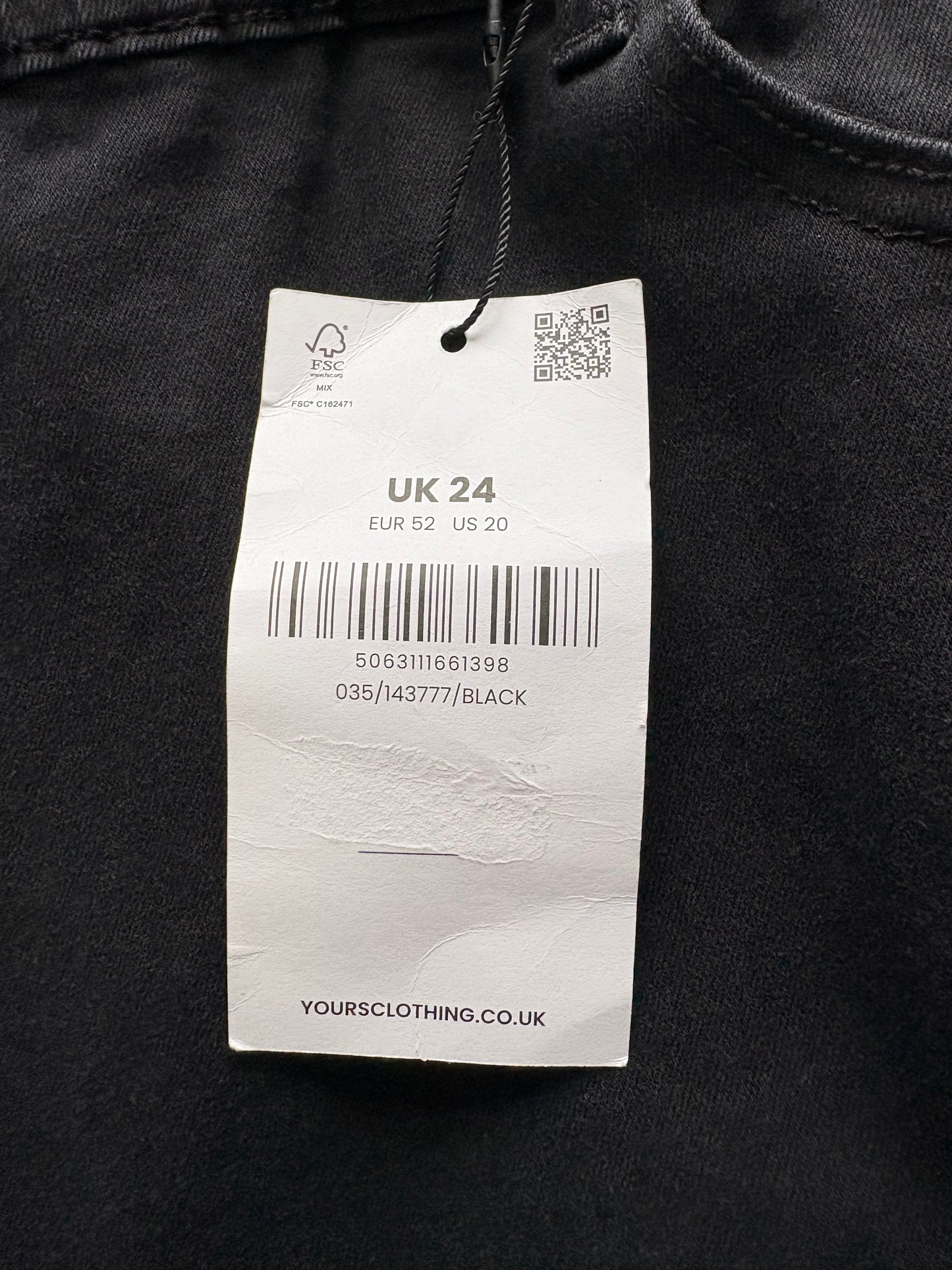 Yours Clothing Wide Leg Trousers Colour Black Size 24