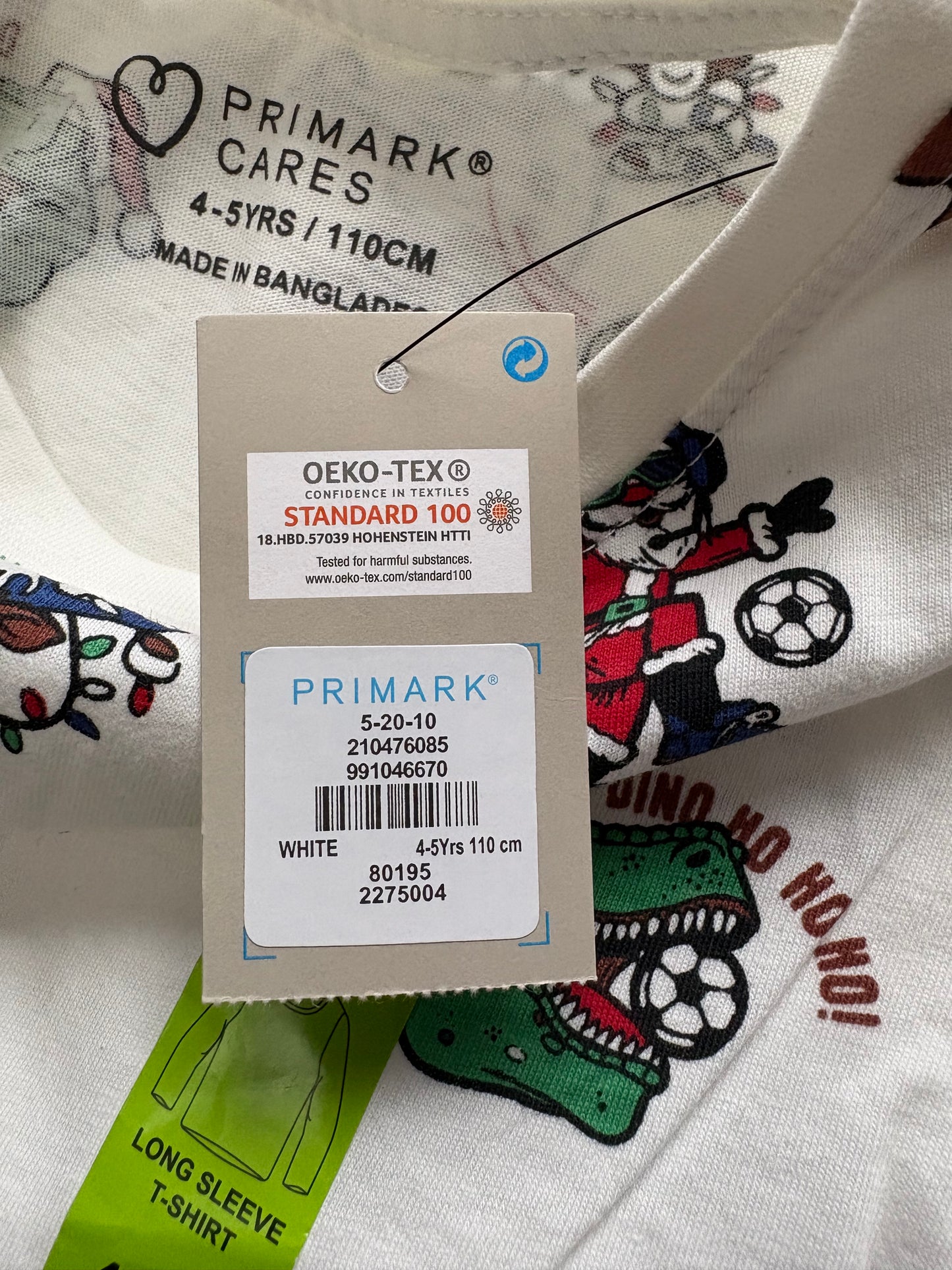 Primark 'Christmas' Long Sleeve Top Colour White Multi Size 4-5 Years