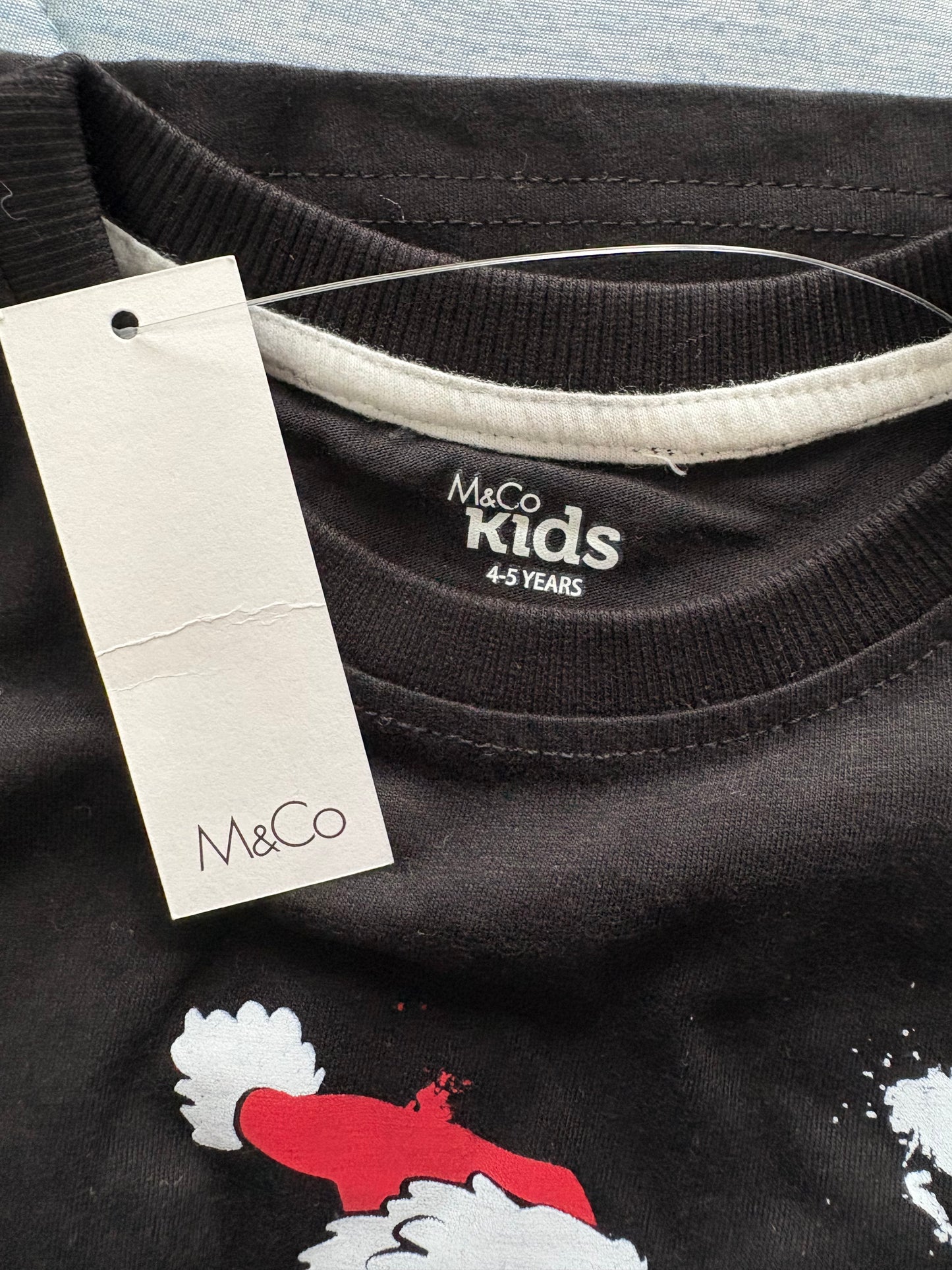 M&Co 'Christmas' Long Sleeve Top Colour Black Multi Size 4-5 Years