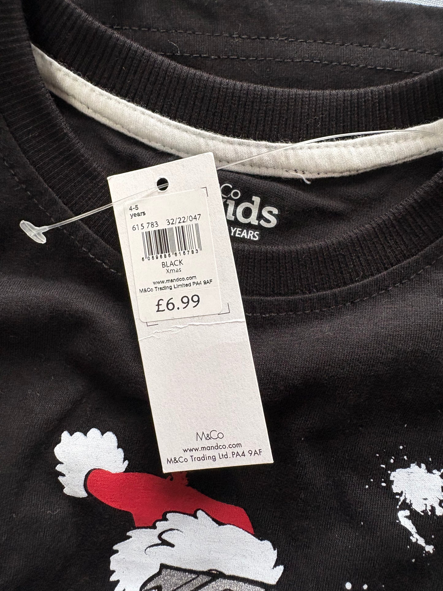 M&Co 'Christmas' Long Sleeve Top Colour Black Multi Size 4-5 Years