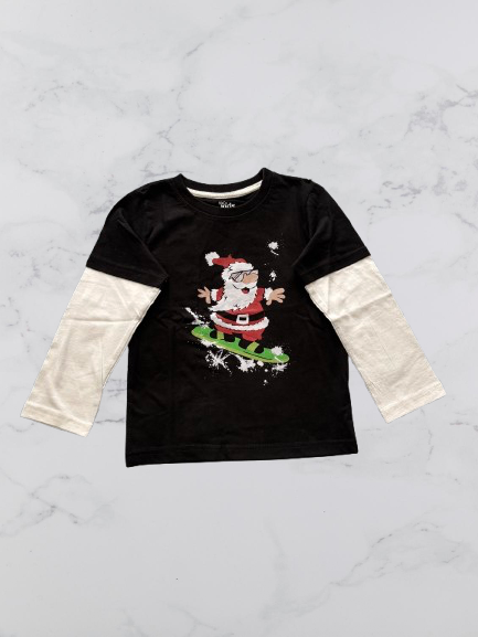 M&Co 'Christmas' Long Sleeve Top Colour Black Multi Size 4-5 Years