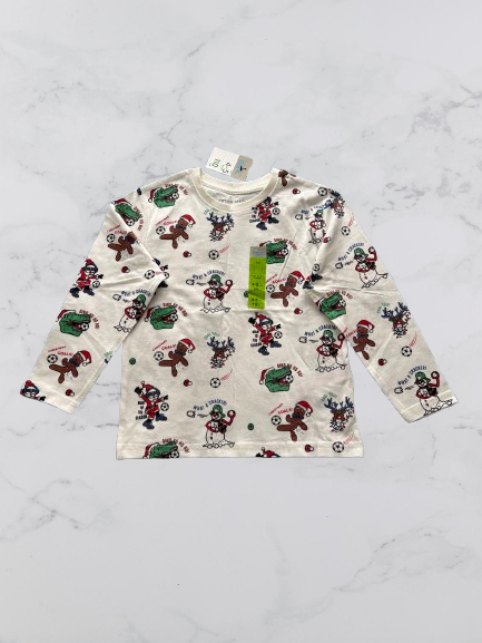 Primark 'Christmas' Long Sleeve Top Colour White Multi Size 4-5 Years