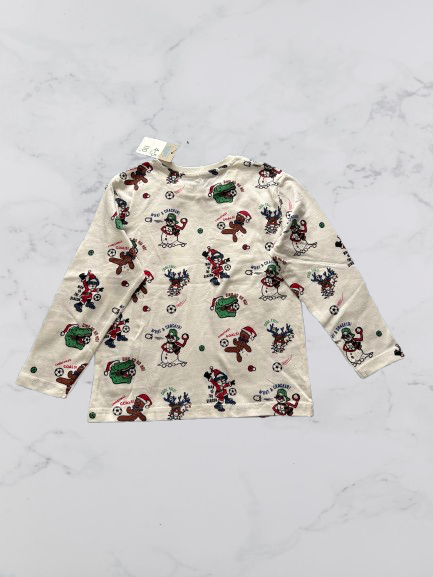Primark 'Christmas' Long Sleeve Top Colour White Multi Size 4-5 Years