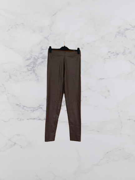 Bella Sirena Faux Leather Fleece Lined Leggings Colour Chocolate Size L/XL One size 10-14