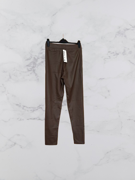 Bella Sirena Faux Leather Fleece Lined Leggings Colour Chocolate Size L/XL One size 10-14