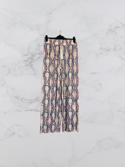 Little Supermodel Crinkle Wide Leg Trousers Colour Beige Multi Size L/XL One Size 10-16