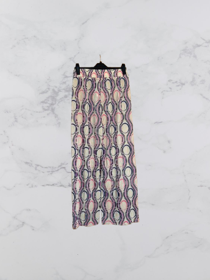 Little Supermodel Crinkle Wide Leg Trousers Colour Beige Multi Size L/XL One Size 10-16