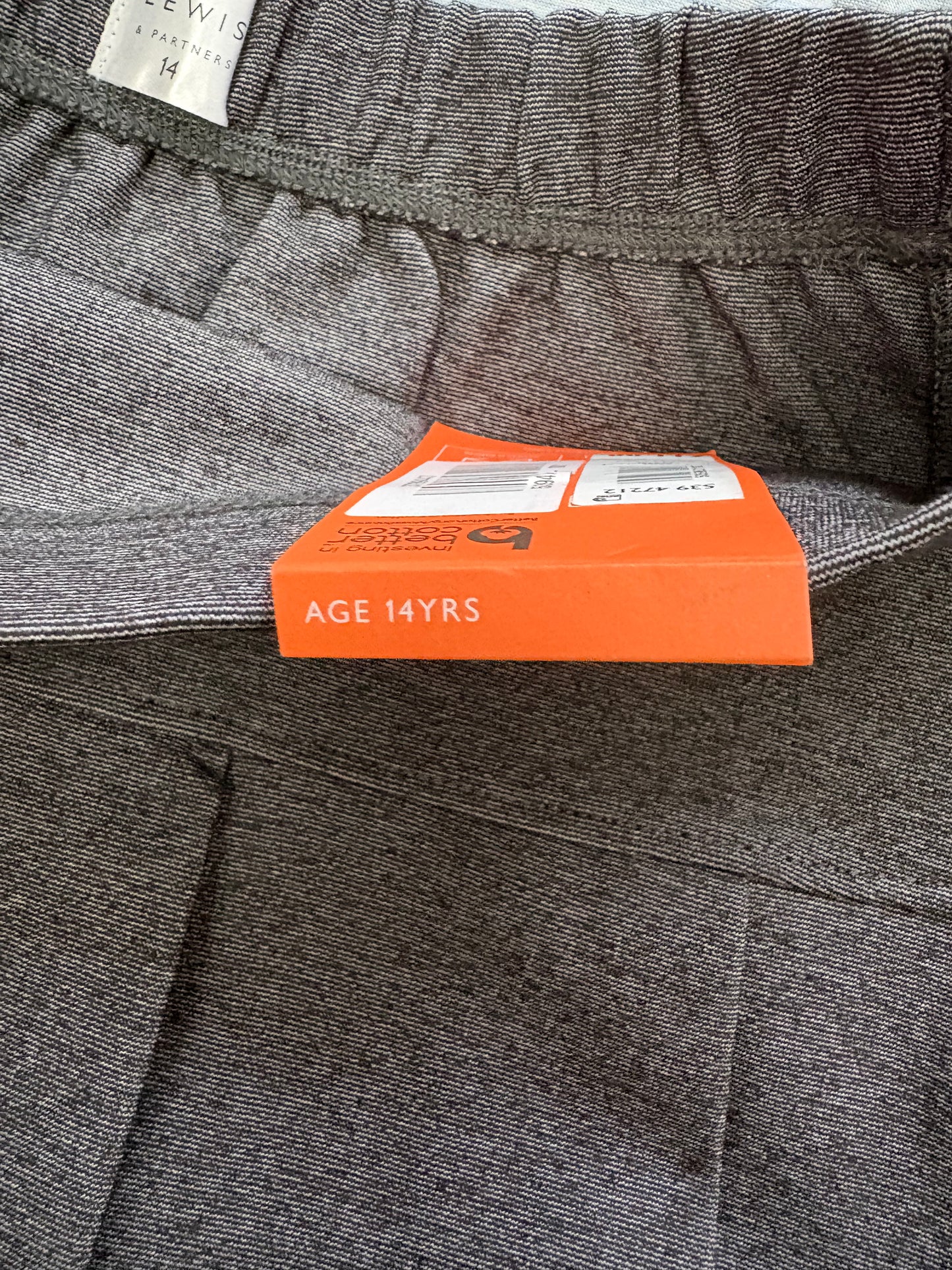 John Lewis Jersey Panel Pleated Skirt Colour Grey Size 14 Years