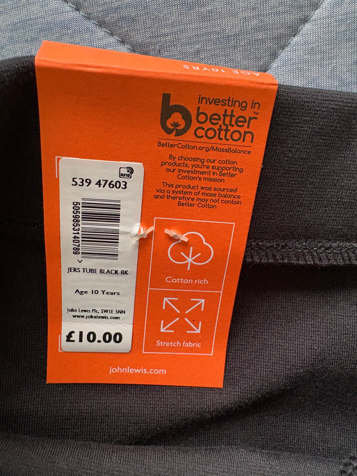 John Lewis Jersey Tube Skirt Colour Black Size 10 Years