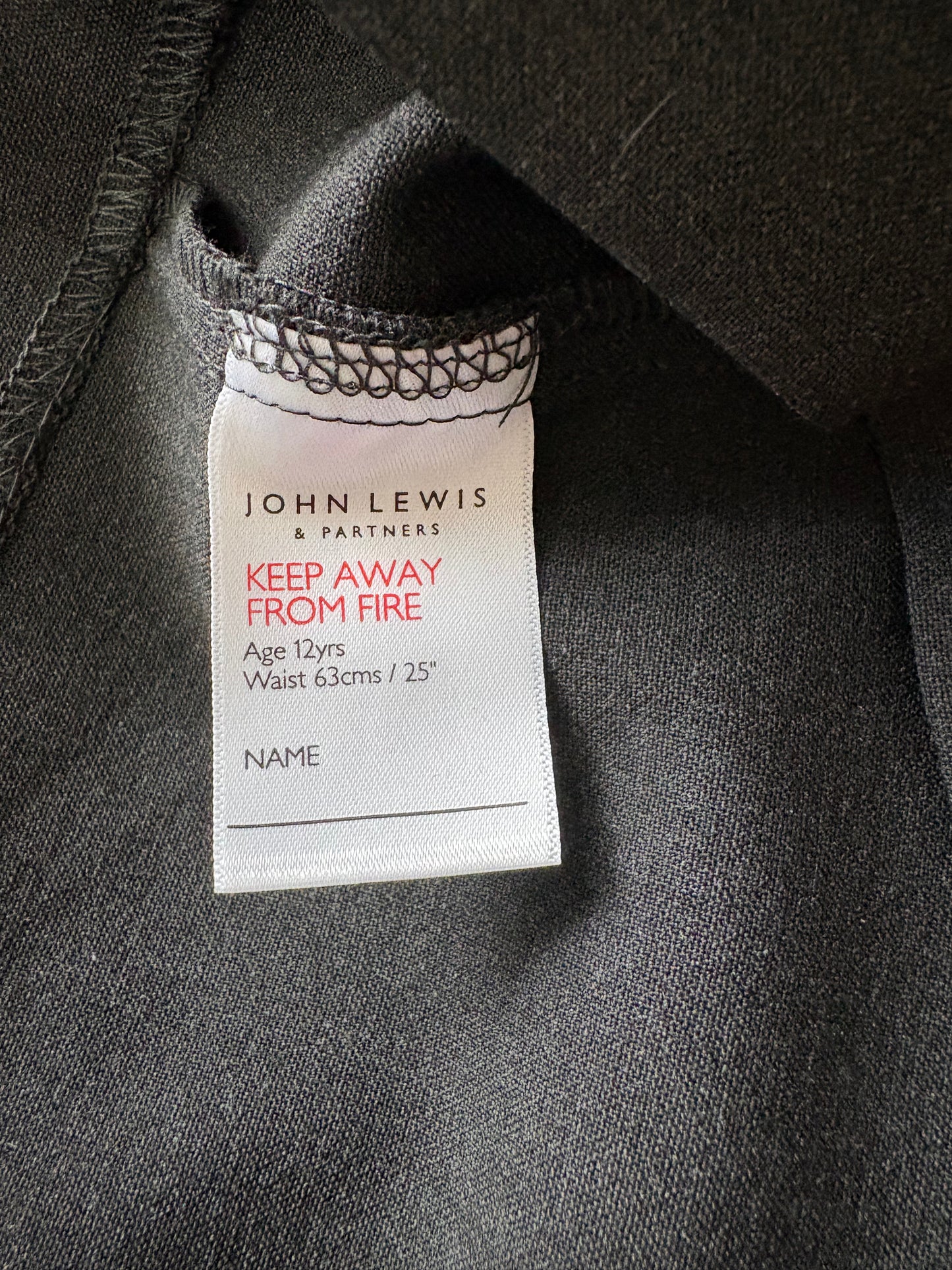 John Lewis Pencil Skirt Colour Grey Size 12 Years