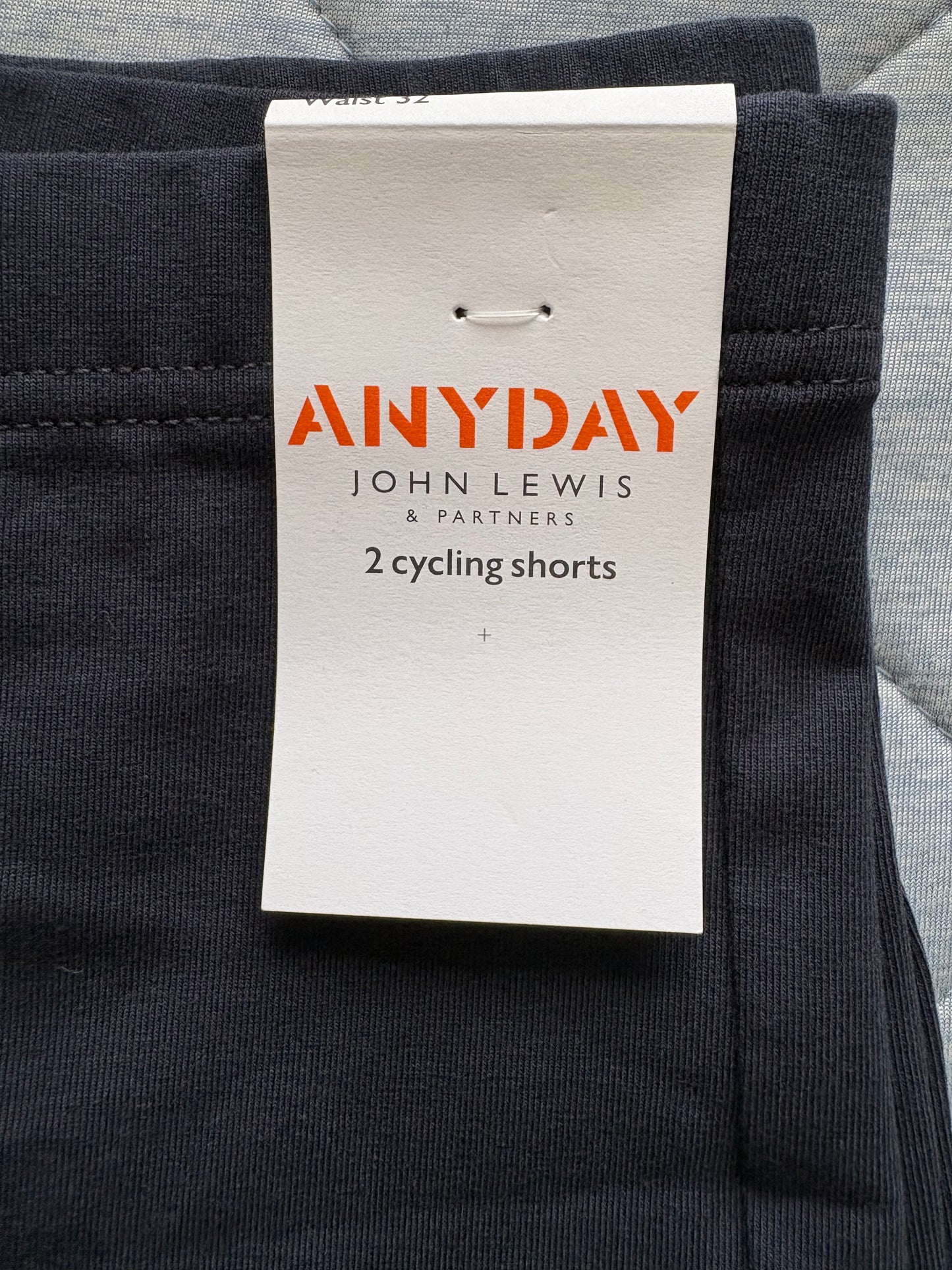 John Lewis 2 Pack Cycling Shorts Colour Navy Size 32 Inches