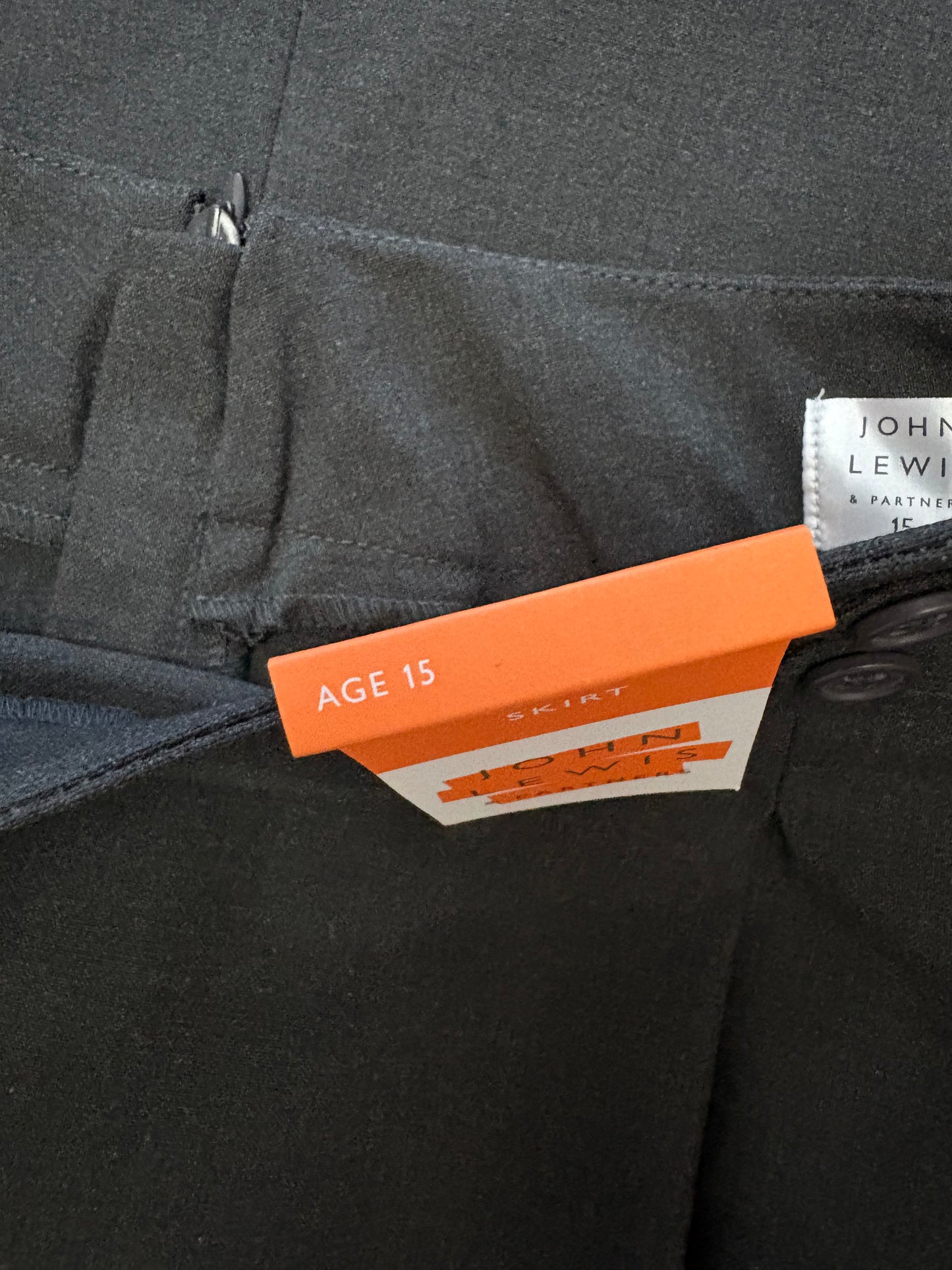 John Lewis Pencil Skirt Colour Grey Size 15 Years