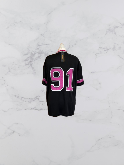 Rising V Neck Short Sleeve T-Shirt Colour Black Size M/L One Size 10-16