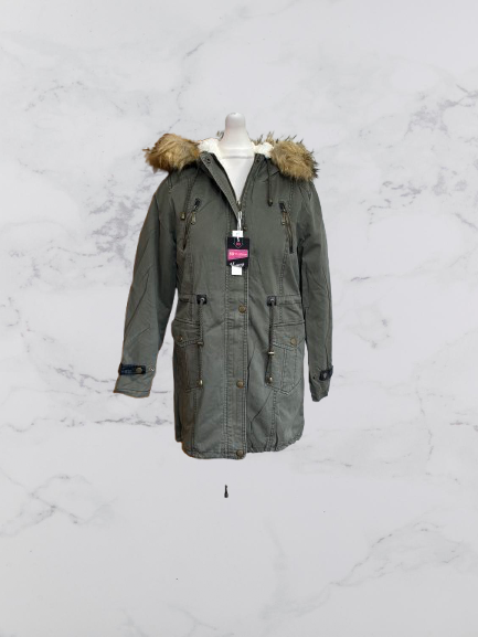 BD New Collection Hooded Parka Jacket Colour Khaki Size 10