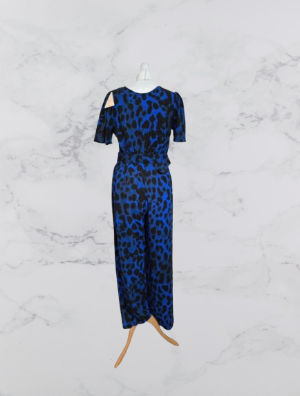 Dancing Leopard Print Jumpsuit Colour Blue/Black Size 12