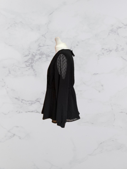 Simply Be Dobby V Neck Ruched Waist Blouse Colour Black Size 20
