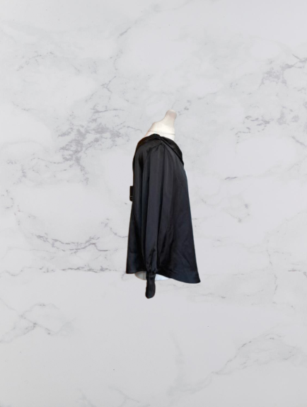 River Island Signature To Go Satin Off The Shoulder Top Colour Black Size 12