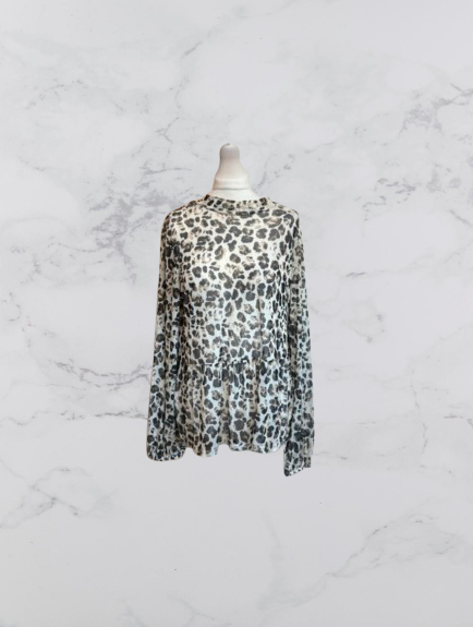 TU Semi Sheer Long Sleeve Top Colour Beige/ Brown Size 18