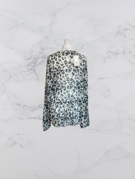 TU Semi Sheer Long Sleeve Top Colour Beige/ Brown Size 18