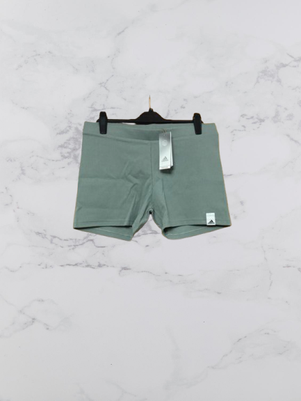 Adidas Lounge Ribbed Shorts Colour Silgrn Size 20-22