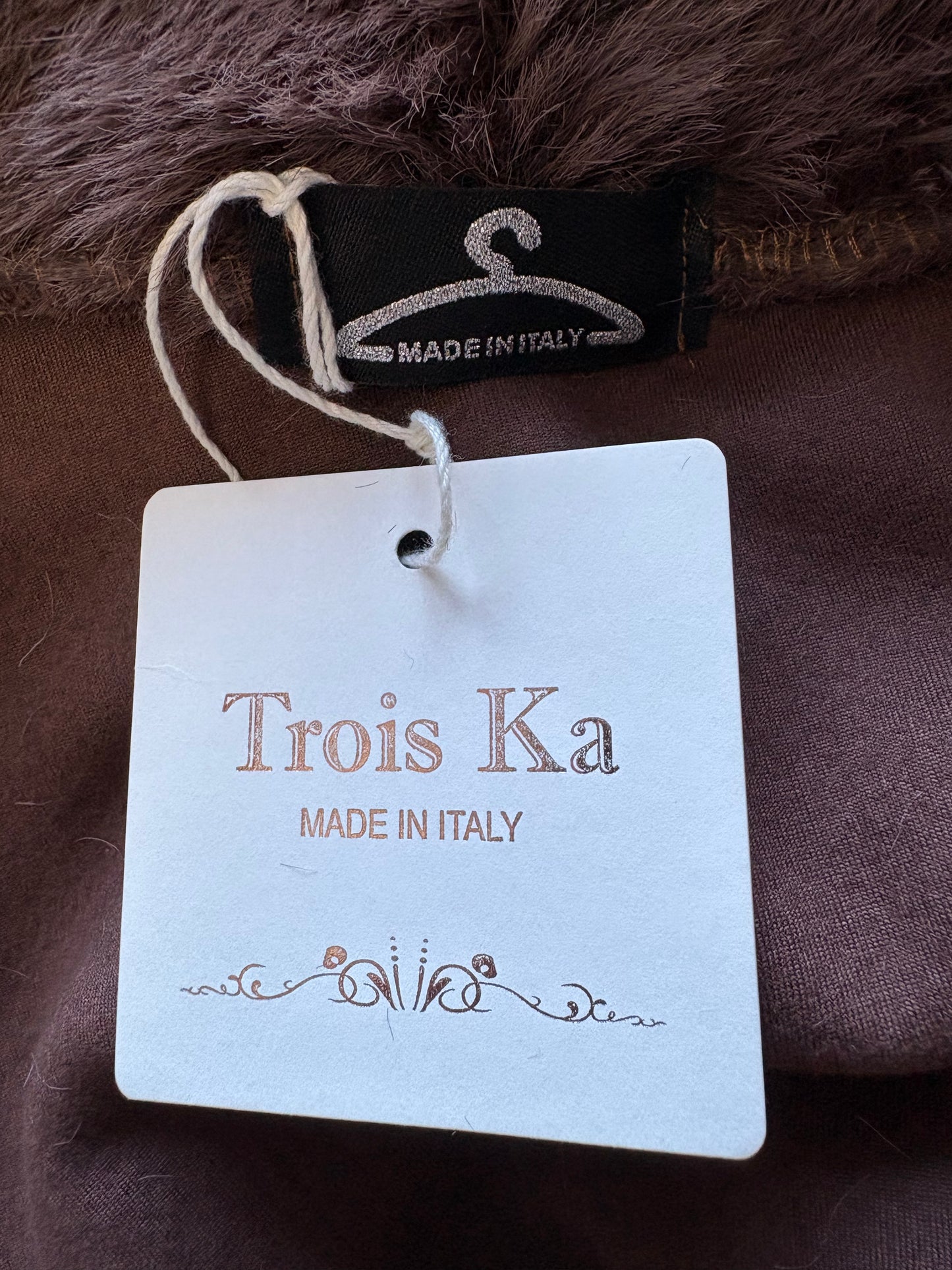 Trois Ka Fluffy Open Front Faux Fur Coat Colour Brown One Size 10-18