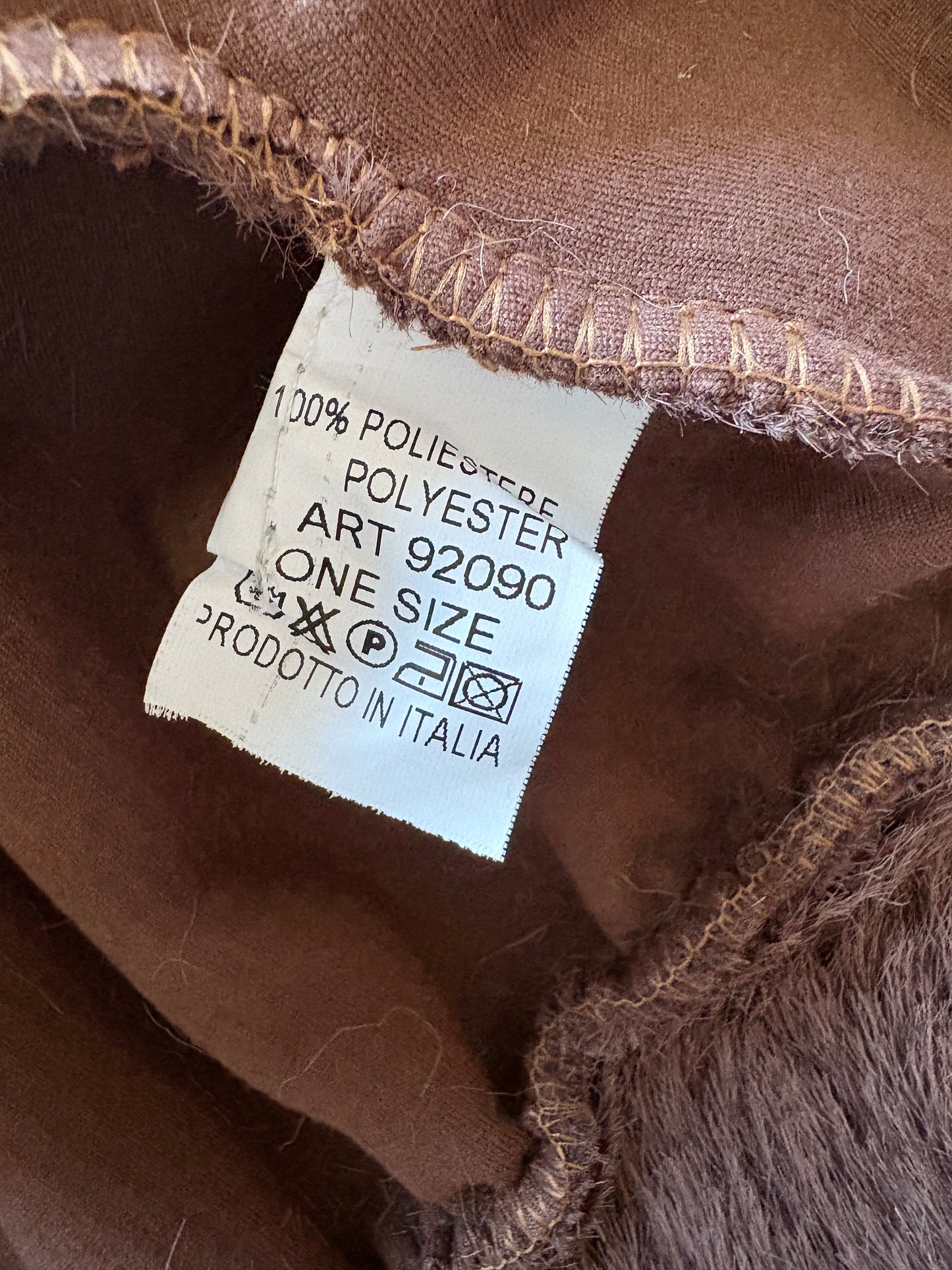 Trois Ka Fluffy Open Front Faux Fur Coat Colour Brown One Size 10-18