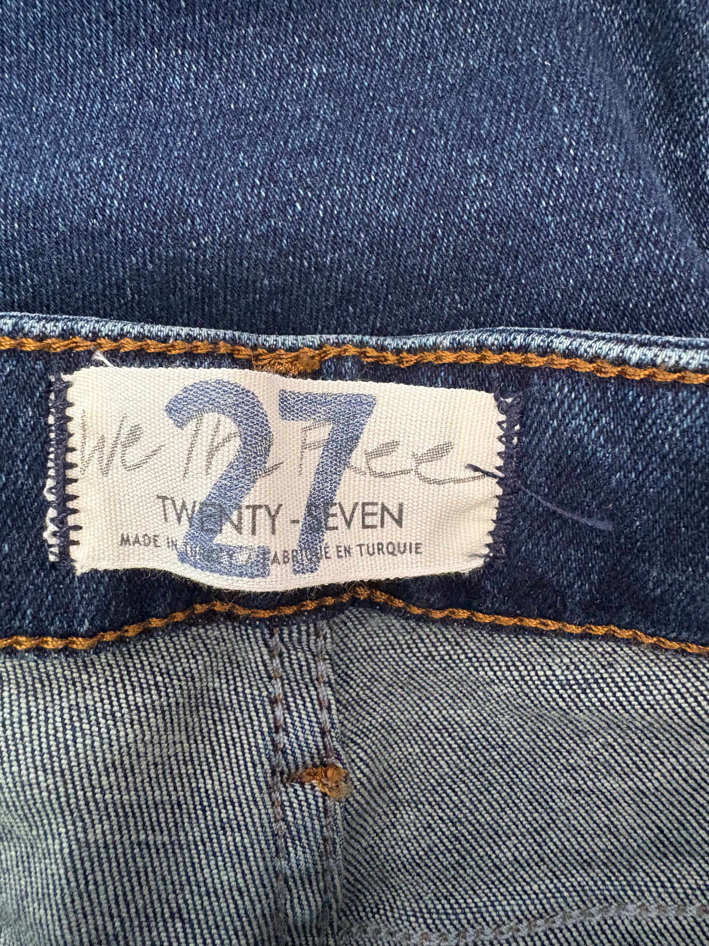 Free People We The Free 'Raw' high rise jeggings Colour Dark Denim Size 27 UK Size 6/8