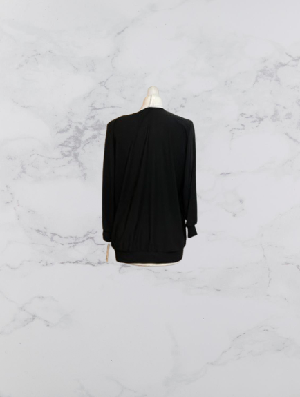 FM Collection long sleeve top Colour Black Size M