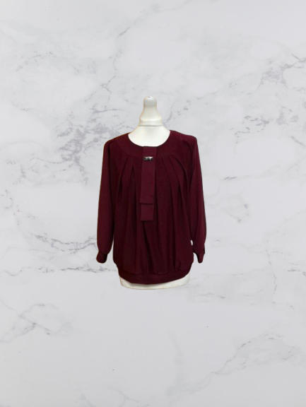 FM Collection long sleeve top Colour Burgundy Size M