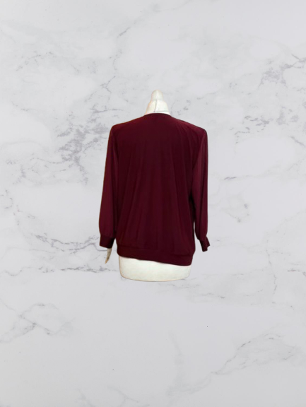 FM Collection long sleeve top Colour Burgundy Size M