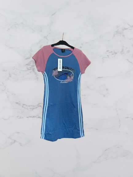 Urban Outfitters Hawaii Surf T-shirt Mini Dress Colour Blue Multi Size L