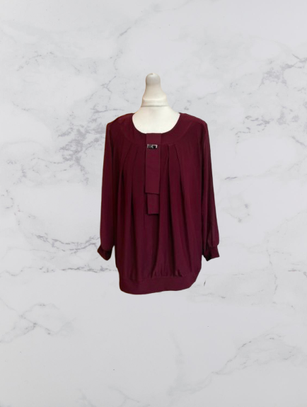 FM Collection long sleeve top Colour Burgundy Size L