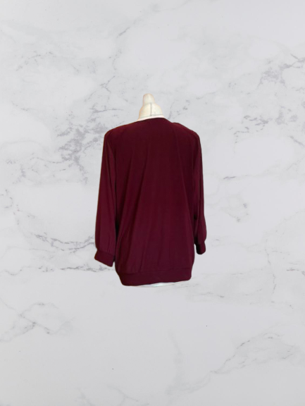 FM Collection long sleeve top Colour Burgundy Size L