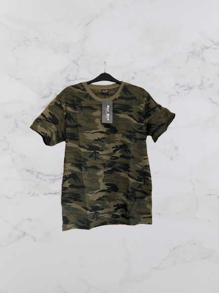 Max Men Collection Short Sleeve Camo T-Shirt Colour Dark Khaki Camo Size L