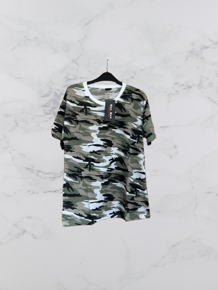 Max Men Collection Short Sleeve Camo T-Shirt Colour Khaki/White Camo Size L