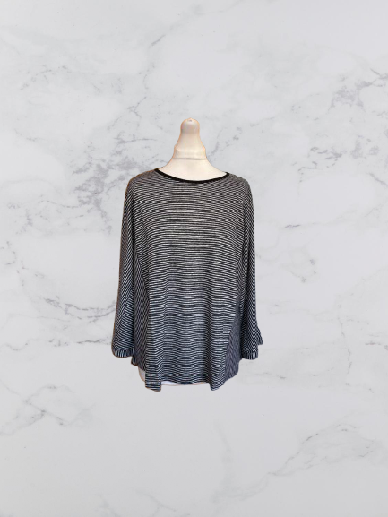 Wrap London Linen 3/4 Sleeve Top Colour Graphite Size 20